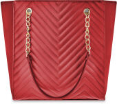 Pikowana torebka damska duża torba shopper bag a4 - czerwony - 2