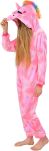 Piżama kigurumi jednoczęściowe przebranie kostium z kapturem – różowy jednorożec - 2