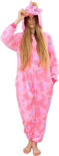 Piżama kigurumi jednoczęściowe przebranie kostium z kapturem – różowy jednorożec