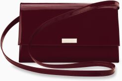 Kopertówka damska listonoszka elegancka wizytowa - lakierowana burgundowa