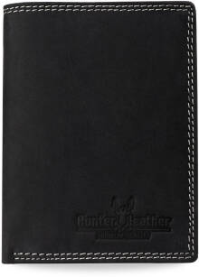 MĘSKI PORTFEL HUNTER LEATHER SKÓRA NATURALNA VINTAGE – CZARNY