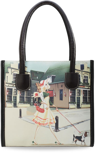 Torebka damska zakupowa shopper bag printy - walking dog