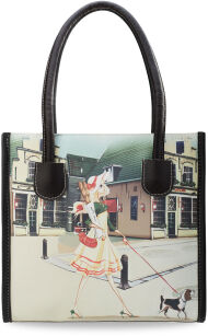 Torebka damska zakupowa shopper bag printy - walking dog
