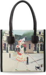 Torebka damska zakupowa shopper bag printy - walking dog