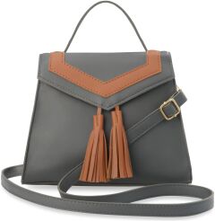 Torebka damska aktówka listonoszka retro boho – szary