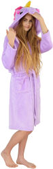Pluszowy szlafrok z kapturem kigurumi onesie - fioletowy jednorożec