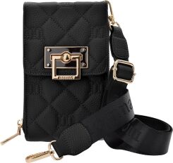 Torebka na telefon Monnari elegancka saszetka z paskiem na ramię - czarna