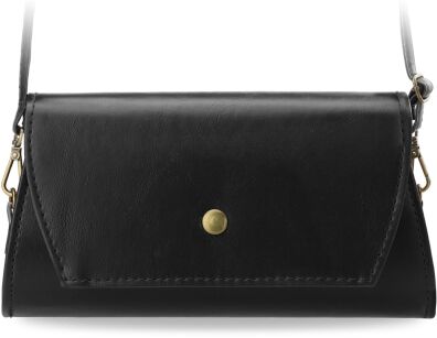 Klasyczna sztywna kopertówka torebka damska przewieszka - czarny