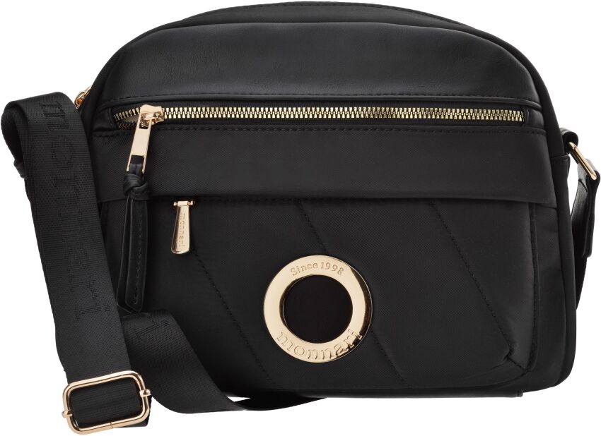 Monnari duża listonoszka tekstylna torba na pasku pakowna torebka - czarna