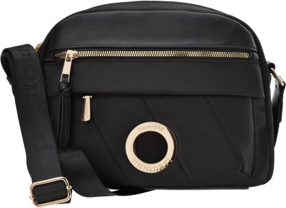 Monnari duża listonoszka tekstylna torba na pasku pakowna torebka - czarna