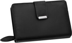 Poręczny damski portfel portmonetka - czarna