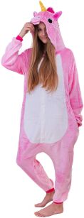 Piżama kigurumi przebranie kostium z kapturem – różowy jednorożec