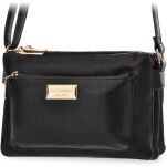 Trzykomorowa torba damska Monnari crossbody na ramię torebka listonoszka - czarna - 2