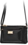 Trzykomorowa torba damska Monnari crossbody na ramię torebka listonoszka - czarna - 5