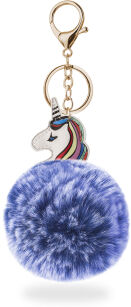 Breloczek zawieszka do kluczy torebki pompon jednorożec unicorn - niebieski ombre
