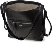 Torba damska plecak miejski 2w1 duża torebka worek shopper - czarna - 4