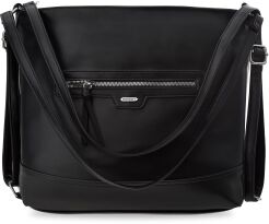 Torba damska plecak miejski 2w1 duża torebka worek shopper - czarna