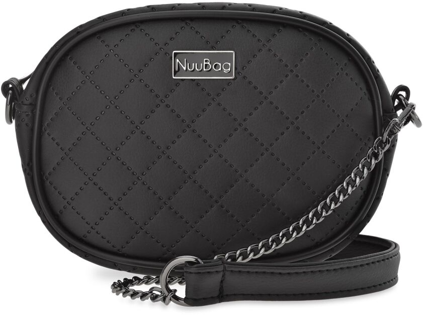NUUBAG elegance pikowana listonoszka na łańcuszku - czarna