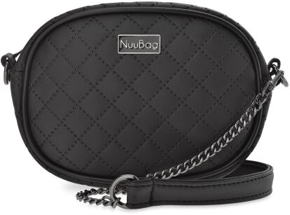 NUUBAG elegance pikowana listonoszka na łańcuszku - czarna