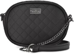 NUUBAG elegance pikowana listonoszka na łańcuszku - czarna