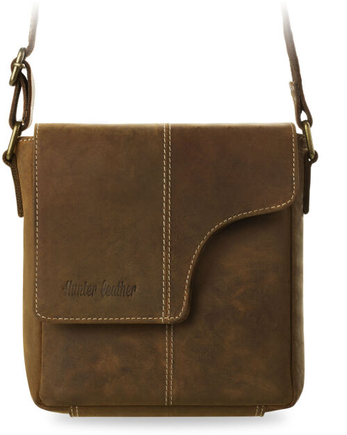 Męska młodzieżowa torba listonoszka vintage - camel