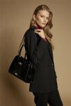 Monnari torba damska elegancka do pracy Premium lakierowana torebka kuferek aktówka - czarna - 5