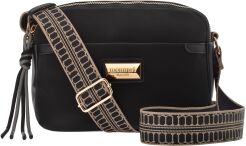 Stylowa torba damska Monnari torebka listonoszka na pasku - czarna