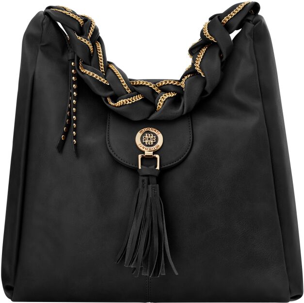 Monnari torba damska worek luźna miękka torebka shopper uchwyt na ramię - czarna