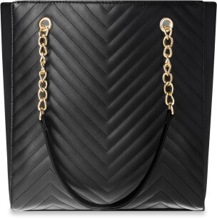 Pikowana torebka damska duża torba shopper bag a4 - czarny