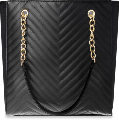 Pikowana torebka damska duża torba shopper bag a4 - czarny