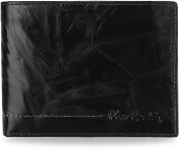 PORTFEL MĘSKI PIERRE CARDIN SKÓRA POZIOMY - CZARNY