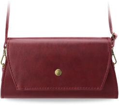 Klasyczna sztywna kopertówka torebka damska przewieszka - czerwona