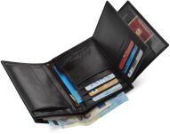 Portfel męski skórzany Peterson RFID solidny antykradzieżowy kieszeń na bilon - czarny - 5