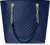Pikowana torebka damska duża torba shopper bag a4 - granatowy - 2