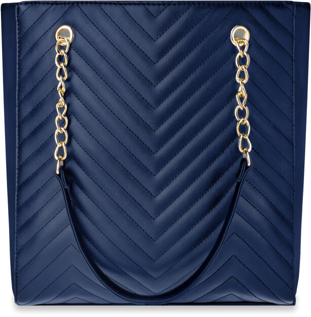 Pikowana torebka damska duża torba shopper bag a4 - granatowy