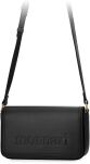 Damska torba na pasku crossbody z klapą klasyczna logowana torebka listonoszka - czarna - 2