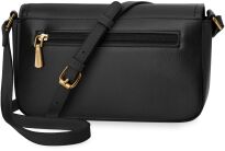 Damska torba na pasku crossbody z klapą klasyczna logowana torebka listonoszka - czarna - 3