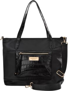 Monnari torba z kieszonkami duża torebka shopper na ramię aktówka - czarna