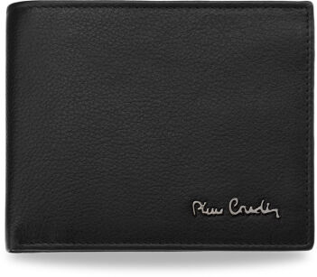 Klasyczny czarny portfel męski PIERRE CARDIN