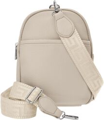 Saszetka plecak torebka 3w1 crossbody na jedno ramię praktyczna listonoszka - beżowy