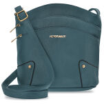 Pojemna miejska listonoszka crossbody torebka damska z kieszonkami - niebieski - 13