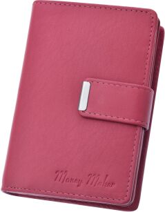 Poręczny damski portfel portmonetka - różowy