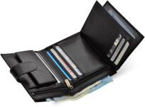 Portfel męski skórzany ROVICKY RFID na karty dokumenty banknoty monety - czarny - 5