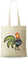 Torba shopper bag eko torba bawełniana z nadrukiem na zakupy - beżowa