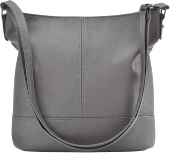 Torebka listonoszka pojemna torba na ramię z długim paskiem miejska klasyczna - szara