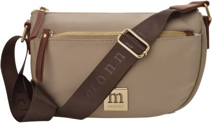 Monnari torba crossbody sportowa torebka listonoszka nerka na co dzień - beżowa z brązem