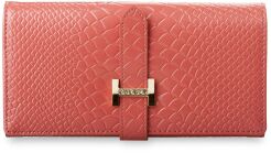 Elegancki portfel damski portmonetka - 100% skóra - różowy