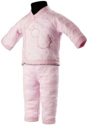 Cieplutki zestaw piżamka dla niemowlaka - różowy